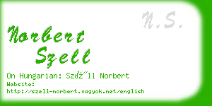 norbert szell business card